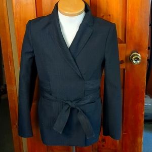 BCBG MAXAZRIA* NWT textured, wrap 2 pocket long sleeve notch collar lapel blazer